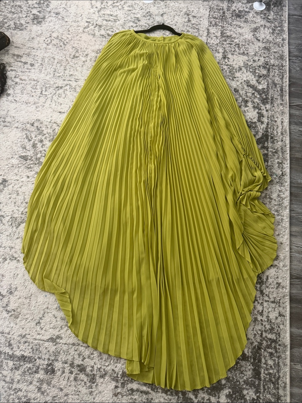Fashion Nova Pleated Lime Green Maxi Dress